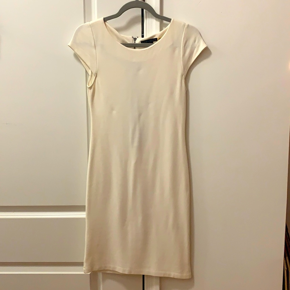 Alice + Olivia fitted off-white dress